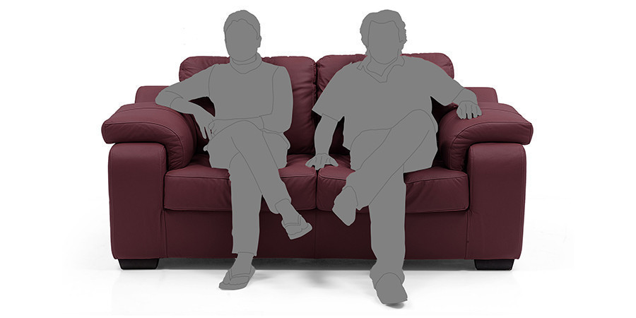 Tribunal Leather Sofa (Wine)